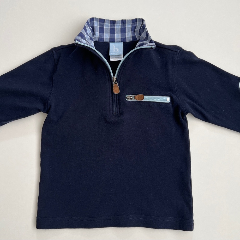 Bella Bliss Navy Plaid Quarter Zip - 6